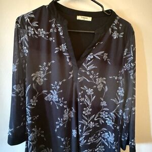 Floral Black and White Women's Top